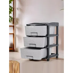 Kuber Industries Black & Grey Textured 3 Tier Organiser-picture-33
