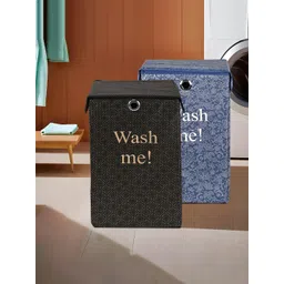 Kuber Industries Black & Navy Blue 2 Pieces Printed Laundry Bag-picture-15