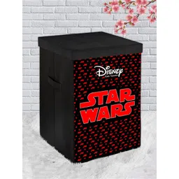 Kuber Industries Black & Red 2 Pieces Printed Non-Woven Laundry Bag With Lid & Handles-picture-14