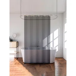 Kuber Industries Black & Transparent 3 Pieces Shower Curtains-picture-41