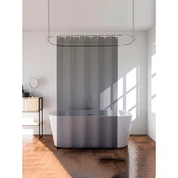 Kuber Industries Black & Transparent 6 Pieces Shower Curtains-picture-23