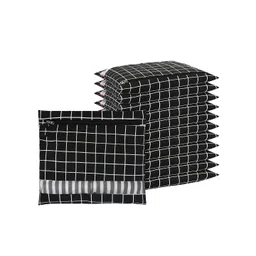 Kuber Industries Black & White 12 Pieces Checked Pure Cotton Clothes Storage Organizers-picture-25
