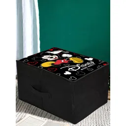 Kuber Industries Black & White 2 Pcs  Mickey Mouse Printed Foldable Storage Boxes With Lid-picture-37