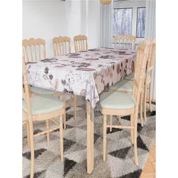 Kuber Industries Black & White Floral Printed 8 Seater Dining Table Cloth Cover-picture-13