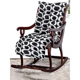 Kuber Industries Black & White Printed Square Chair Pad-picture-39