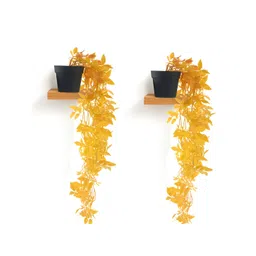 Kuber Industries Black & Yellow 2 Pieces Artificial Plants With Pot-picture-20