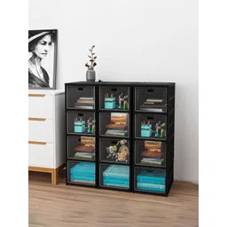 Kuber Industries Black Pack Of 3 4-Tier Organisers image 1