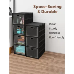 Kuber Industries Black Pack Of 3 4-Tier Organisers image 4