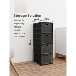 Kuber Industries Black Pack Of 3 4-Tier Organisers image 5