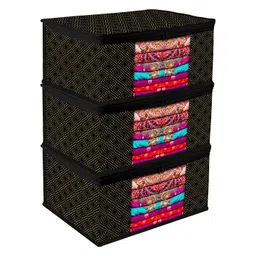 Kuber Industries Black Pack of 3 Dot Printed Visible Window Multi-Utility Organisers-picture-18