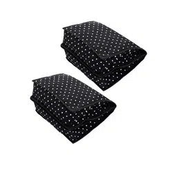 Kuber Industries Black Set Of 2 Polka Dot Printed Cotton Foldable Organisers-picture-28