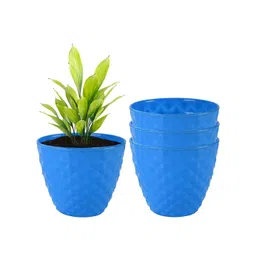 Kuber Industries Blue 4 Pieces Diamond Pattern Durable Planters-picture-40