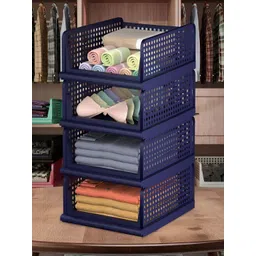 Kuber Industries Blue 4 Pieces Regular Drawer Organiser-picture-21