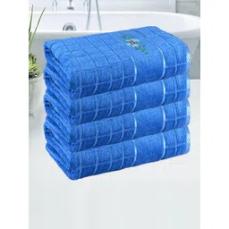 Kuber Industries Blue 4 Pieces Striped 250 GSM Bath Towels-picture-17