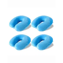 Kuber Industries Blue 4 Pieces U-Shaped Memory Foam Filled Cotton Travel Pillows-picture-21
