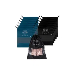 Kuber Industries Blue & Black 12 Pieces Printed Shoes Organisers-picture-20