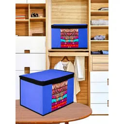 Kuber Industries Blue & Black 12 Pieces Saree Organisers-picture-23