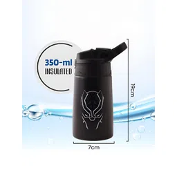 Kuber Industries Blue & Black 2 Pcs Marvel Printed Stainless Steel Sippers 350 ml each image 2