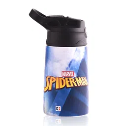 Kuber Industries Blue & Black 2 Pcs Marvel Printed Stainless Steel Sippers 350 ml each image 4