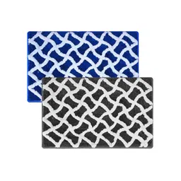 Kuber Industries Blue & Black 2-Pcs Zig Zag Anti-Skid Door Mat-picture-11