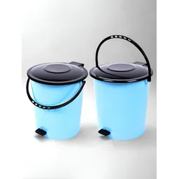 Kuber Industries Blue & Black 2 Pieces Pedal Dust Bins 10 L-picture-41