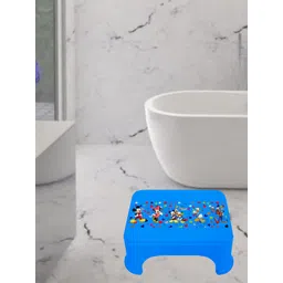 Kuber Industries Blue & Black 2 Pieces Printed Bathroom & Kitchen Stool image 1