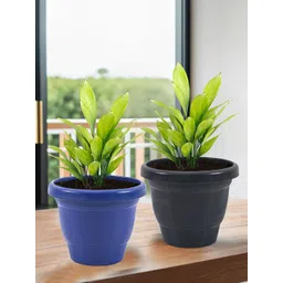 Kuber Industries Blue & Black 2 Pieces Versatile Sturdy Flower Planters image 3