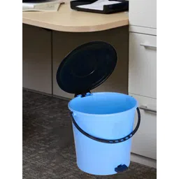 Kuber Industries Blue & Black 3-Pcs Kitchen Waste Pedal Dustbins With Handle - 5 L Each-picture-39