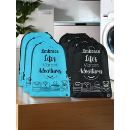 Kuber Industries Blue & Black 6 Pieces Printed Multi-Utility Organisers-picture-45