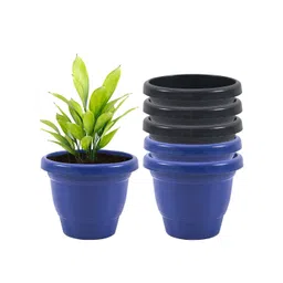 Kuber Industries Blue & Black 6 Pieces Versatile & Sturdy Flower Planters-picture-16