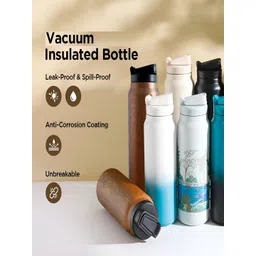 Kuber Industries Blue & Black Colourblocked Stainless Steel Water Bottle 900 ml-picture-22