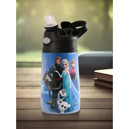 Kuber Industries Blue & Black Stainless Steel Disney Frozen Printed Sipper 350 ml-picture-25