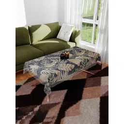 Kuber Industries Blue & Brown Floral Printed Anti-Skid 4-Seater Table Cover-picture-21