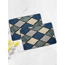 Kuber Industries Blue & Cream 2 Pieces Printed Anti Skid Door Mat-picture-19