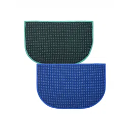 Kuber Industries Blue & Green 2 Pieces Striped Anti-Skid D-Shaped Doormats-picture-16