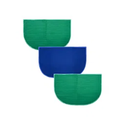 Kuber Industries Blue & Green 3 Pieces Striped Anti-Skid D-Shaped Doormats-picture-18