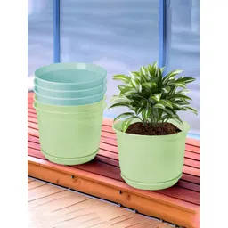 Kuber Industries Blue & Green 6 Pieces Flower Pot Planters With Tray-picture-41
