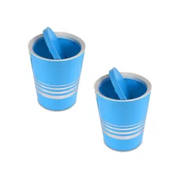 Kuber Industries Blue & Grey 2 Pieces Striped Swing Dustbin With Lid - 6 L-picture-25