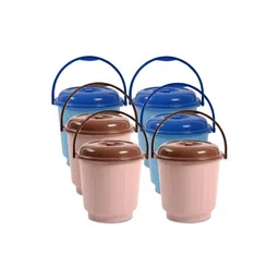 Kuber Industries Blue & Pink 6 piece Bath Bucket with Lid-picture-29