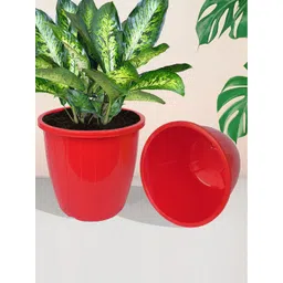 Kuber Industries Blue & Red 6 Pieces Balcony Textured Planters-picture-25