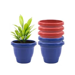 Kuber Industries Blue & Red 6 Pieces Versatile Sturdy Flower Planters-picture-26