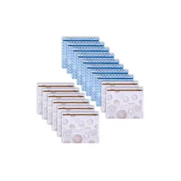 Kuber Industries Blue & White 16 Pieces Reusable Saree Organisers-picture-27