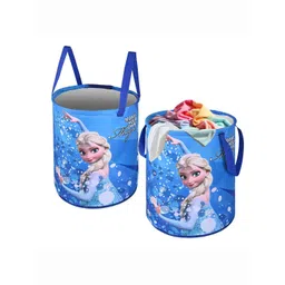 Kuber Industries Blue & White 2 Pieces Disney Frozen Printed Foldable Laundry Bags 45 l-picture-39