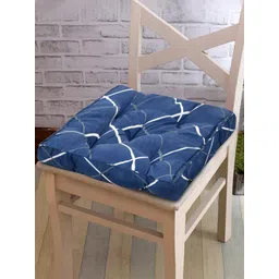 Kuber Industries Blue & White 2 Pieces Printed Cotton Chair Pads-picture-24