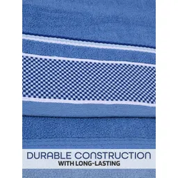 Kuber Industries Blue & White 2 Pieces Striped Cotton 150 GSM Bath Towel image 3