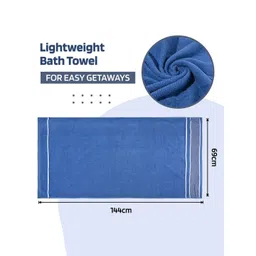 Kuber Industries Blue & White 2 Pieces Striped Cotton 150 GSM Bath Towel image 4