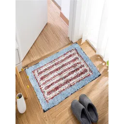 Kuber Industries Blue & White 2 Pieces Woven Design Dust Trapper Cotton Doormats-picture-23