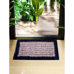 Kuber Industries Blue & White 2 Pieces Woven Design Dust Trapper Cotton Doormats-picture-31