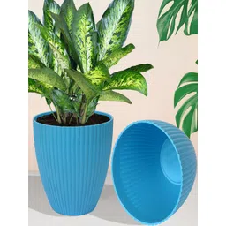 Kuber Industries Blue & White 5 Pieces Planter Pots-picture-19