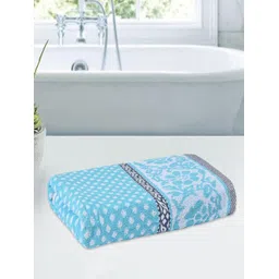 Kuber Industries Blue & White Printed Cotton 150 GSM Bath Towel-picture-22